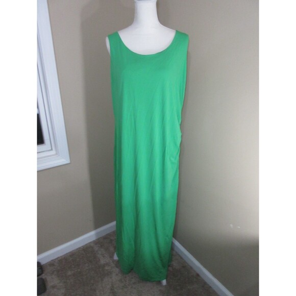 Lauren Ralph Lauren Dress Women 2X Kelly Green A-Line Floor Length Jordan Made - Picture 1 of 4